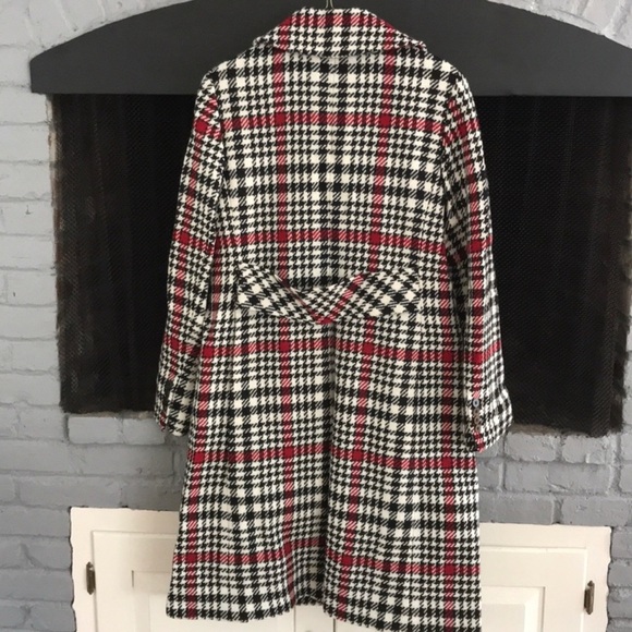 Talbots Plaid Trench Coat with Wide Lapels and Long Length - Picture 4 of 4